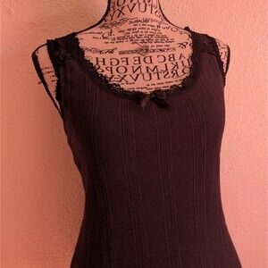 FANG Whimsygoth Y2K Black Floral Lace Tank Top Corset
